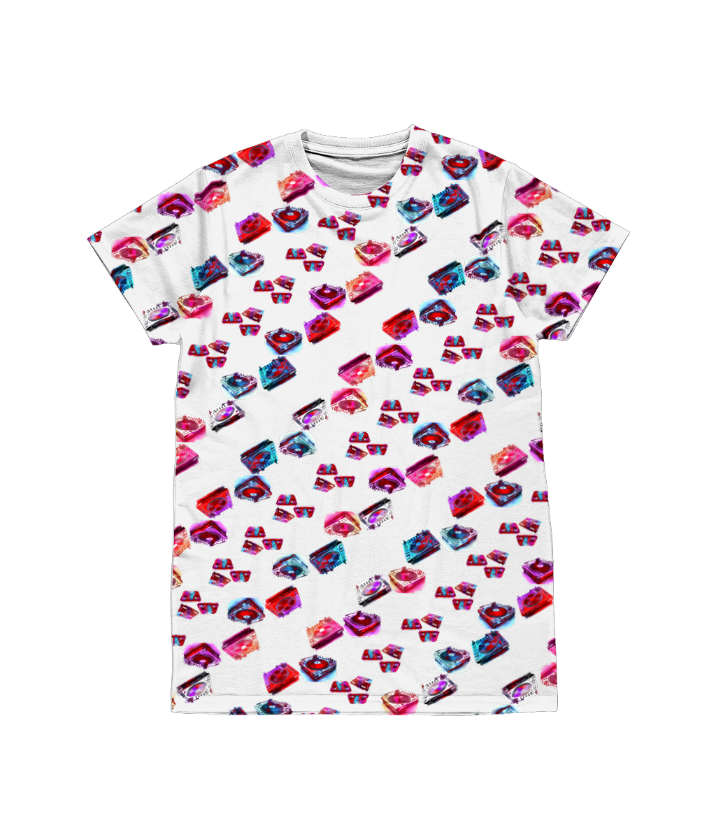 DJ Sublimation Aqua-Pink Adults T-shirt