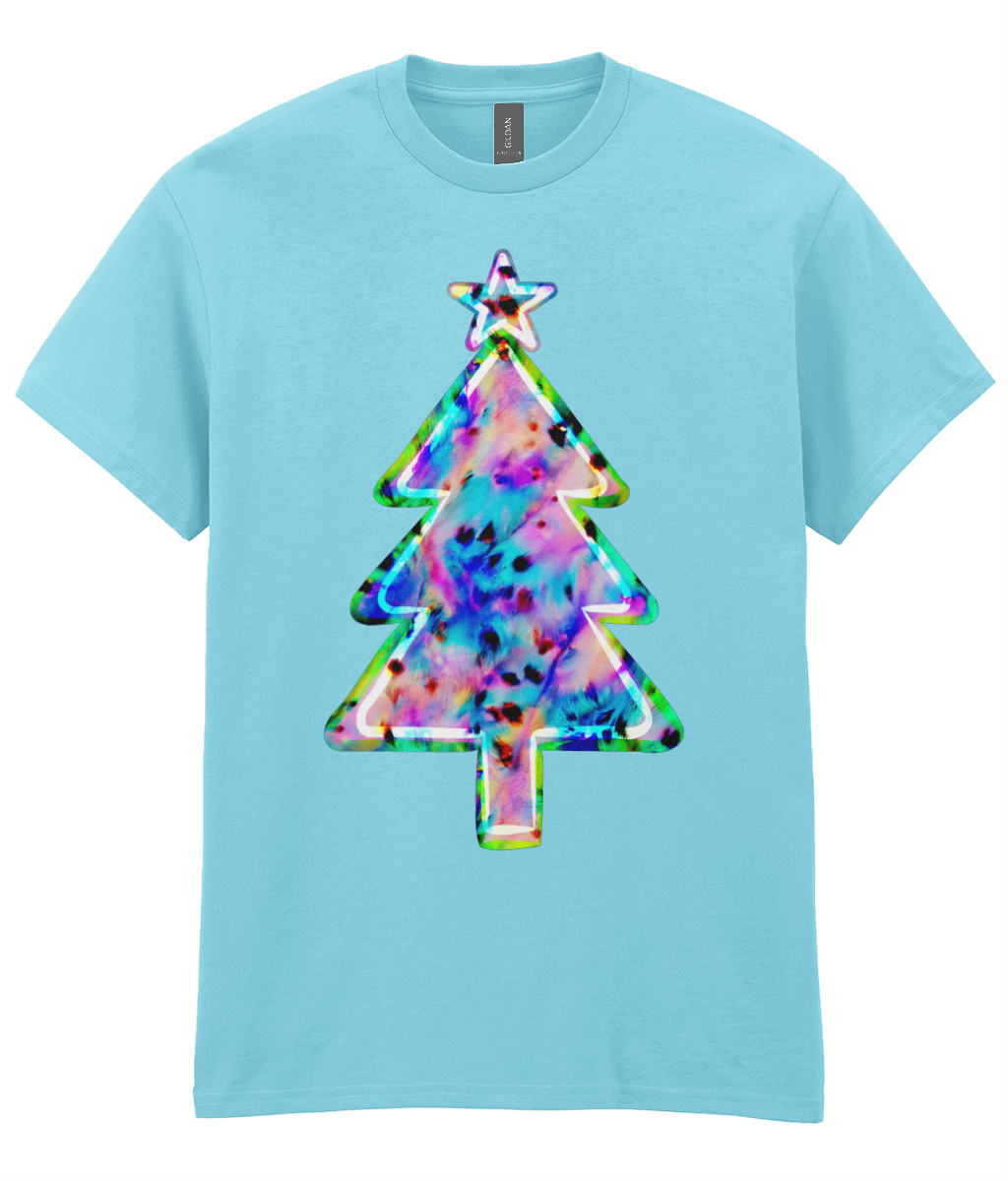 Leopard print tree: Hypercolour - Adults T-shirt
