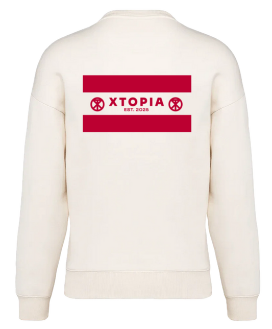 HX Nonesuch Red - Adults Off White Lux Sweatshirt