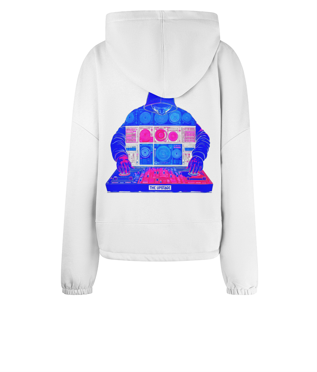 Upstage: Music Machine back 14+/Adults Cropped Oversize hoodie
