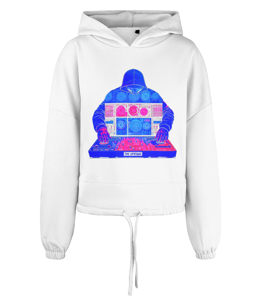 Upstage: Music Machine front 14+/Adults Cropped Oversize hoodie