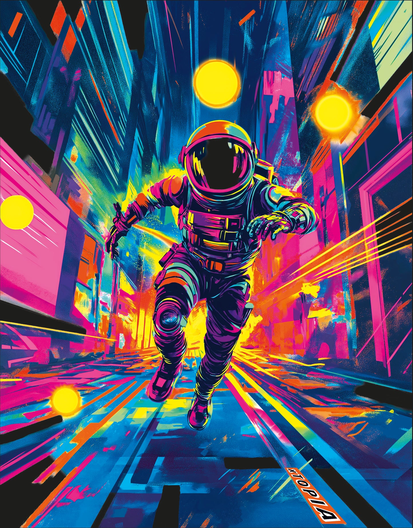 Dystopian Chase Adult T-shirt - Hypercolour