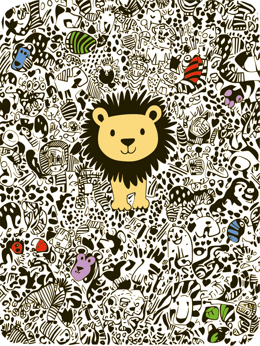 Lion Cub Doodle Baby Bodysuit