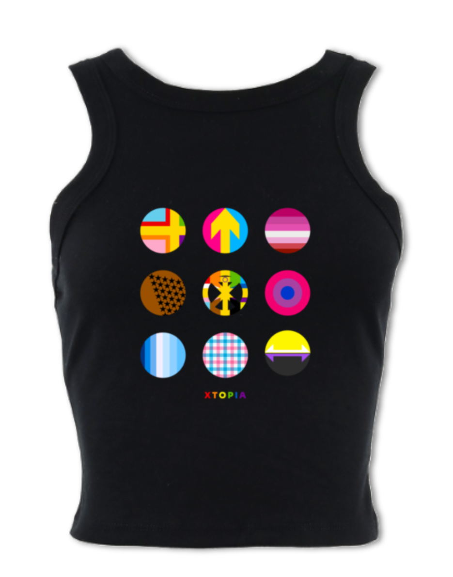 Pride Retro Spots - micro-rib racer tank