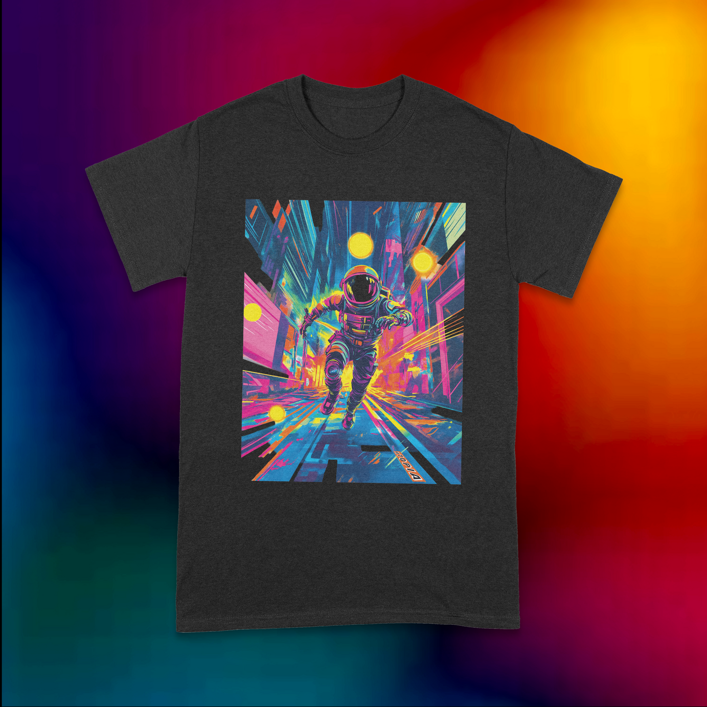 Dystopian Chase Adult T-shirt - Hypercolour