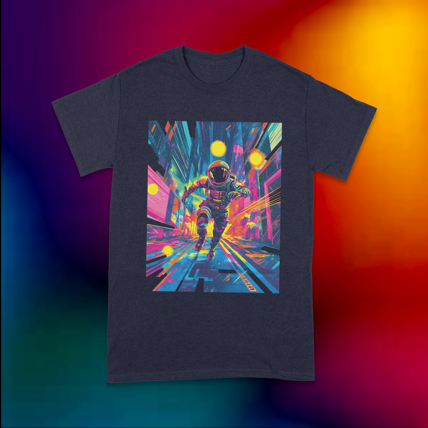 Dystopian Chase Adult T-shirt - Hypercolour