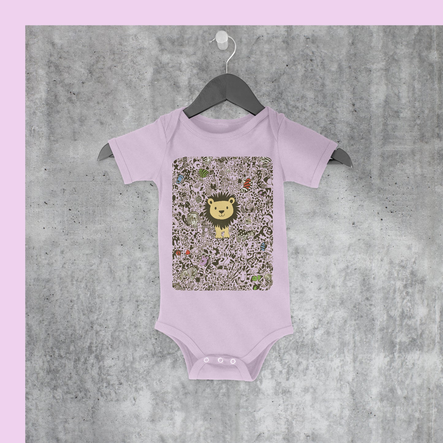 Lion Cub Doodle Baby Bodysuit