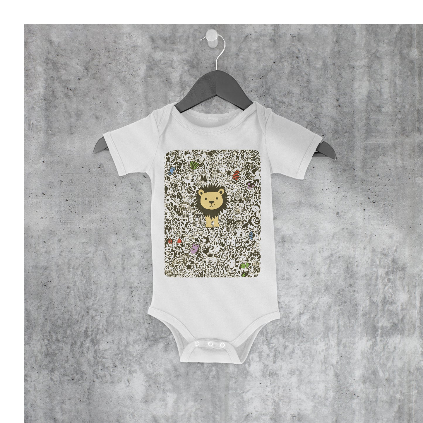 Lion Cub Doodle Baby Bodysuit
