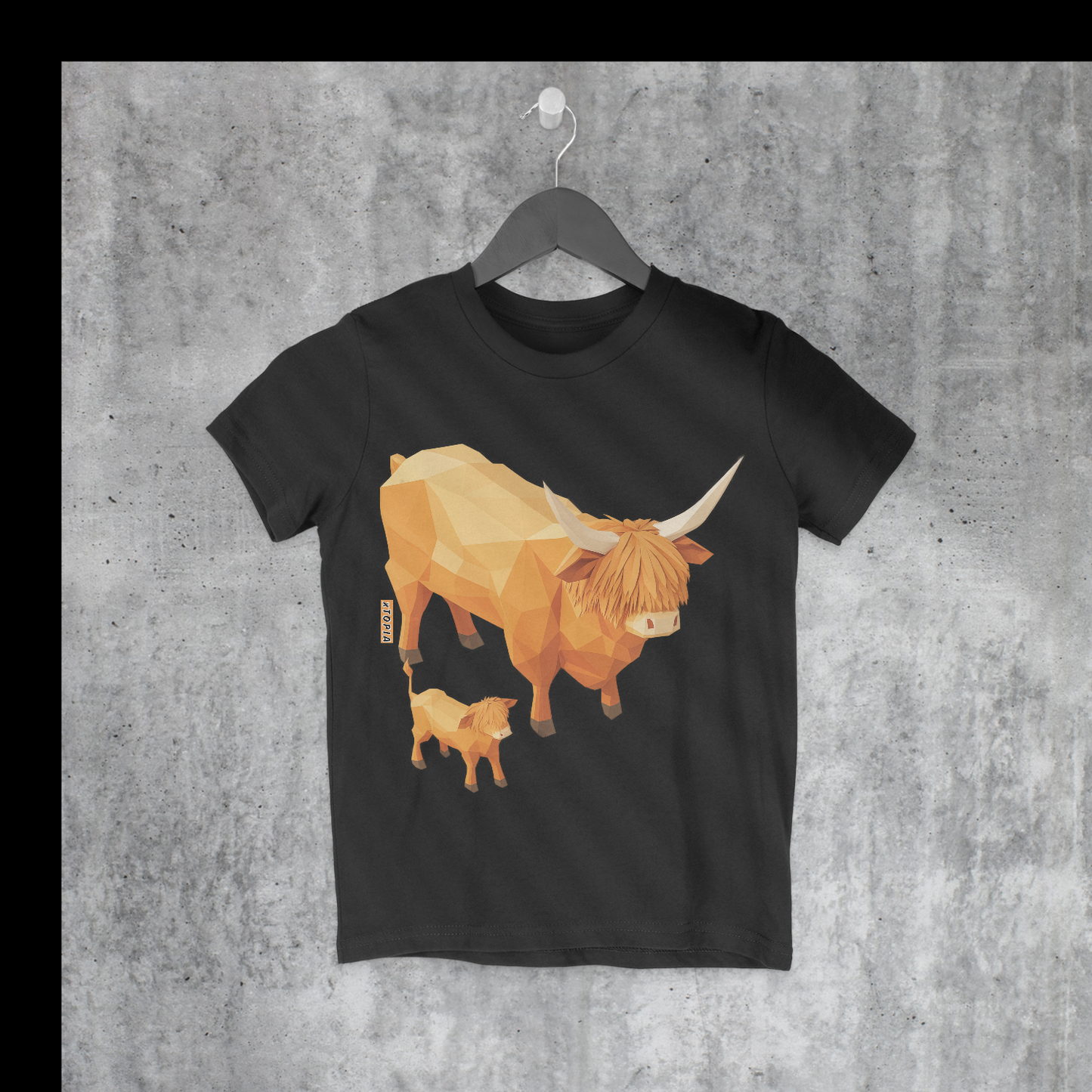Isometric Highland Cattle Child T