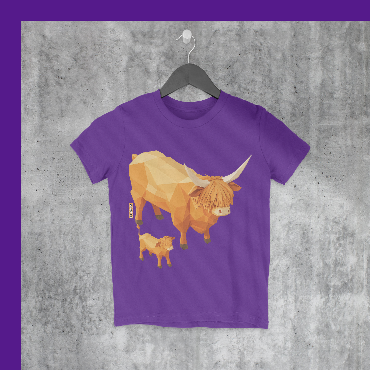 Isometric Highland Cattle Child T