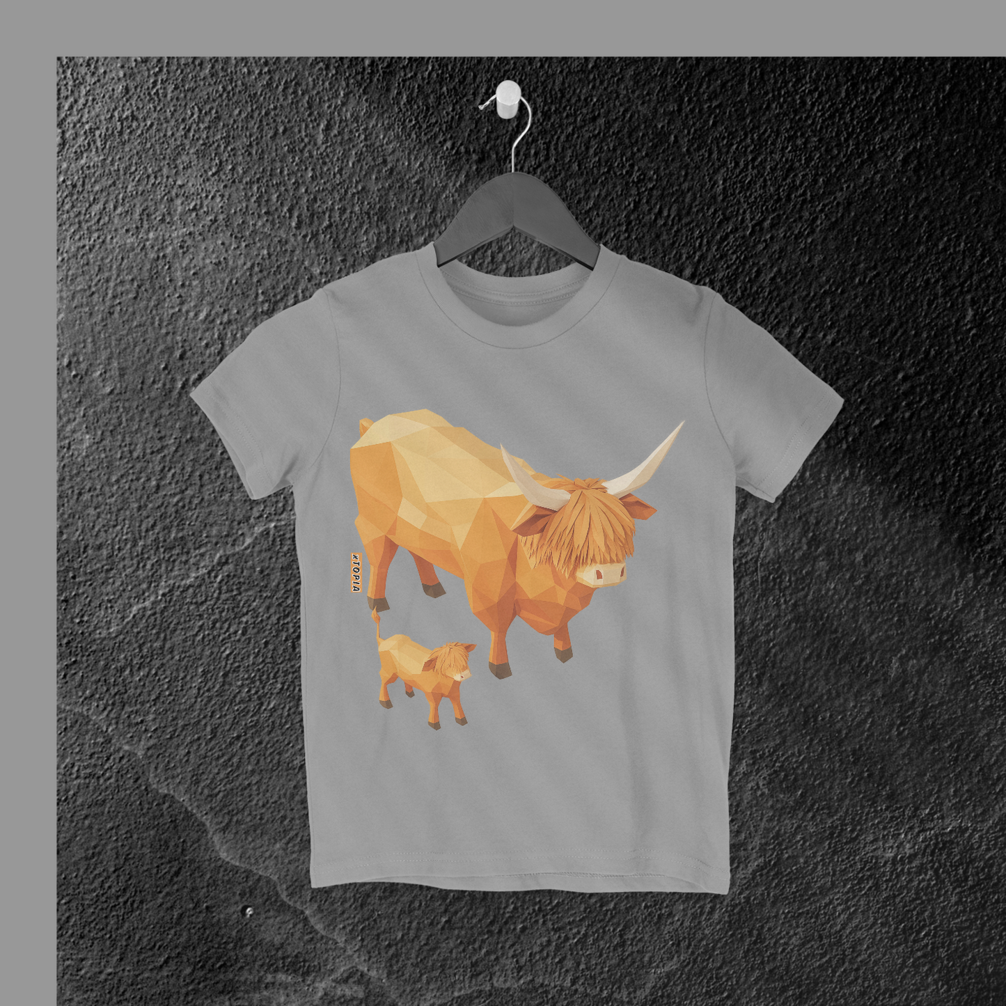 Isometric Highland Cattle Child T