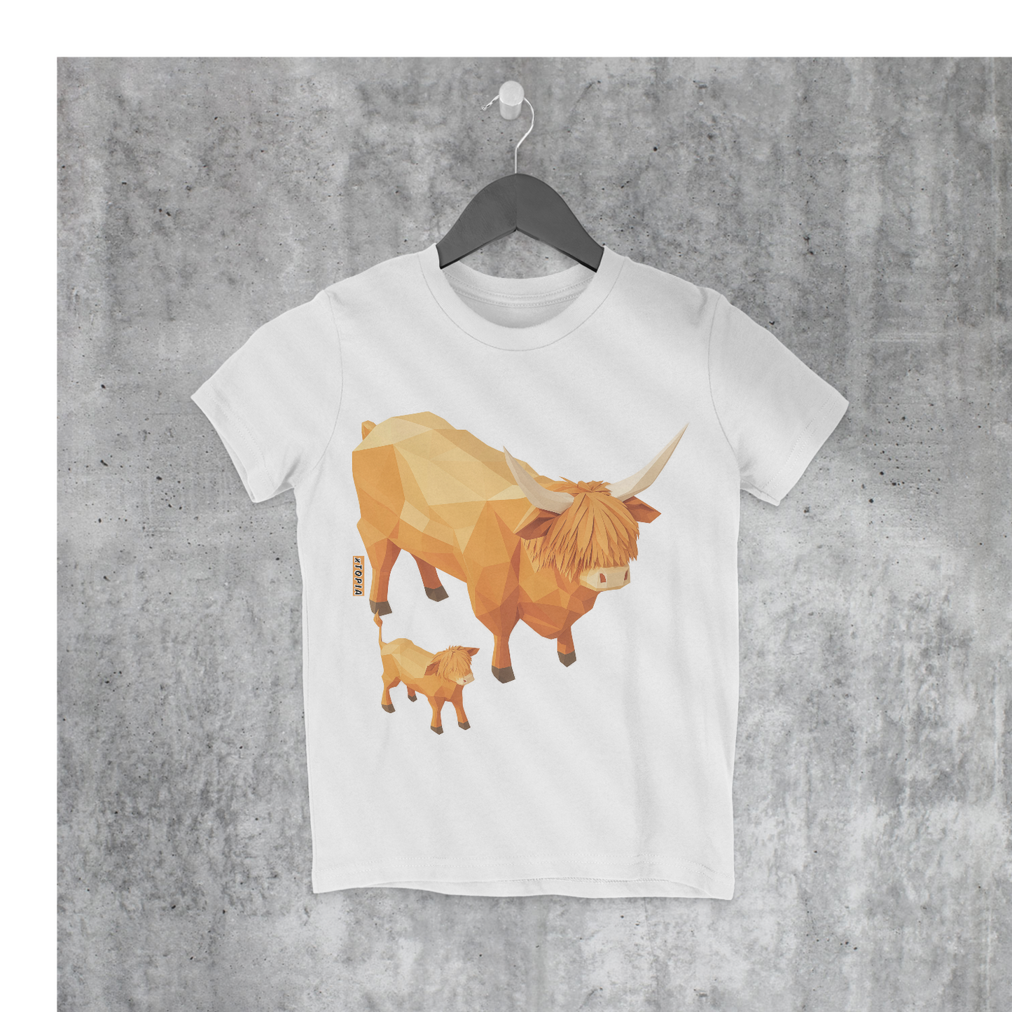 Isometric Highland Cattle Child T
