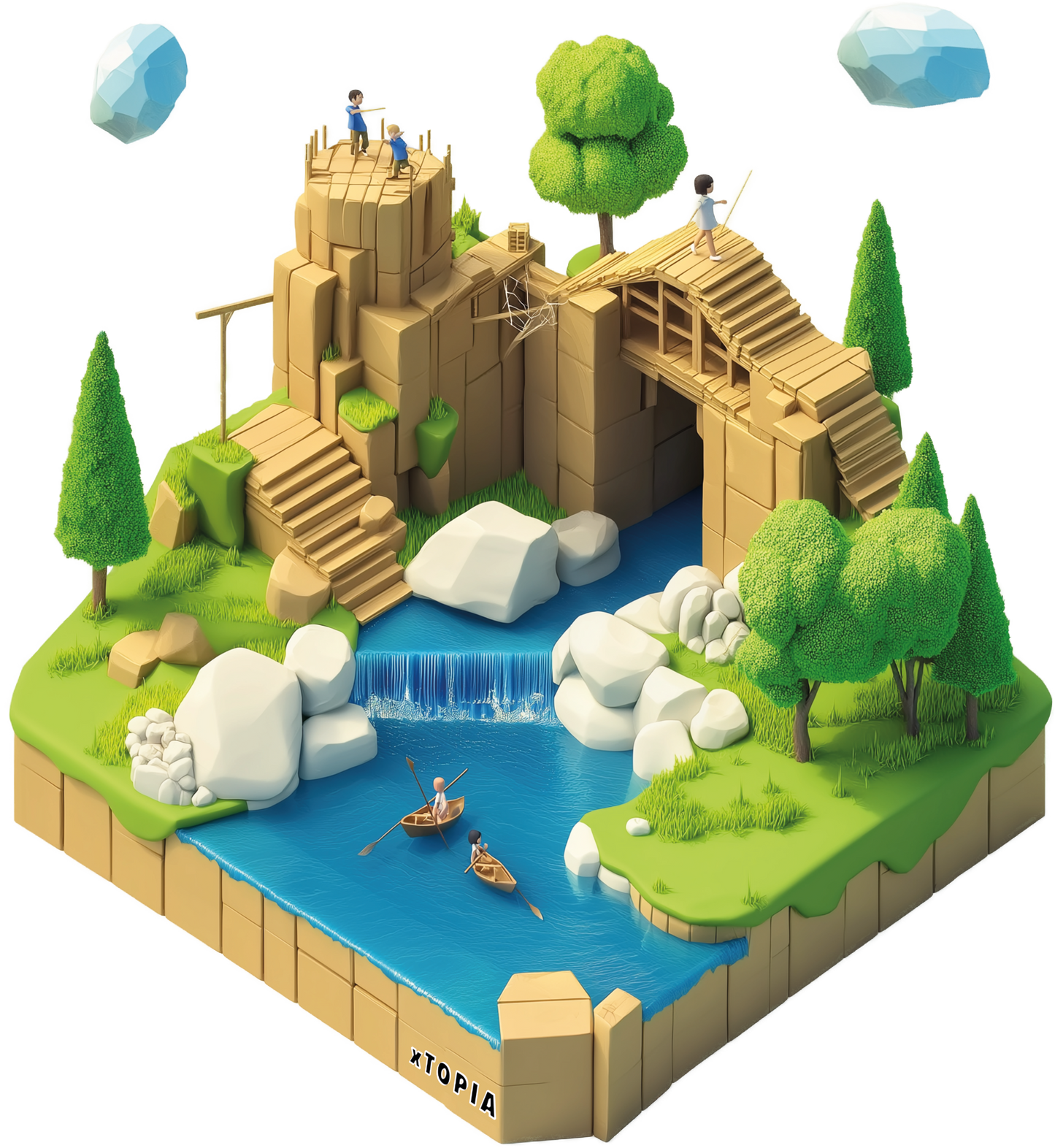 Isometric Cardboard Fort Child T