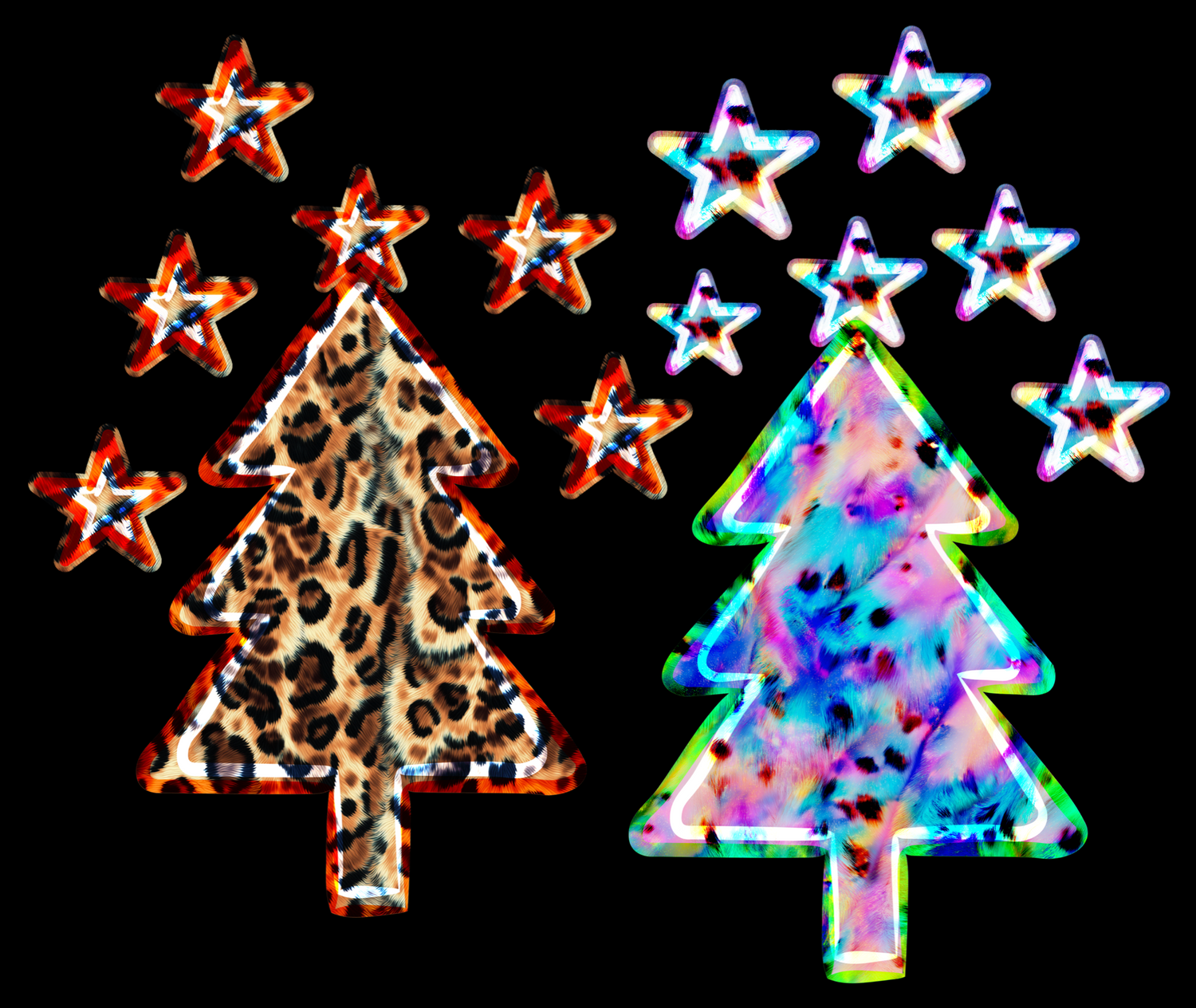 Leopard Print Christmas Trees