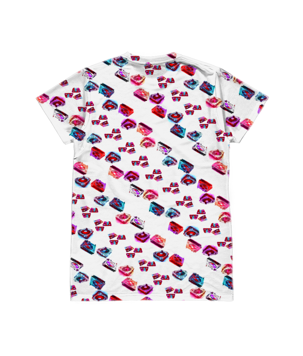DJ Sublimation Aqua-Pink Adults T-shirt