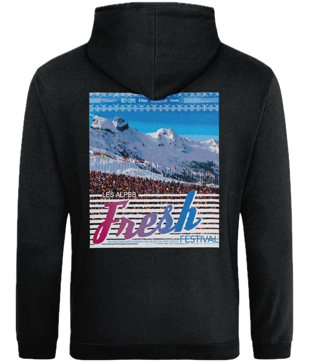 Fresh Ski Festival Adults Back Print Hoodie