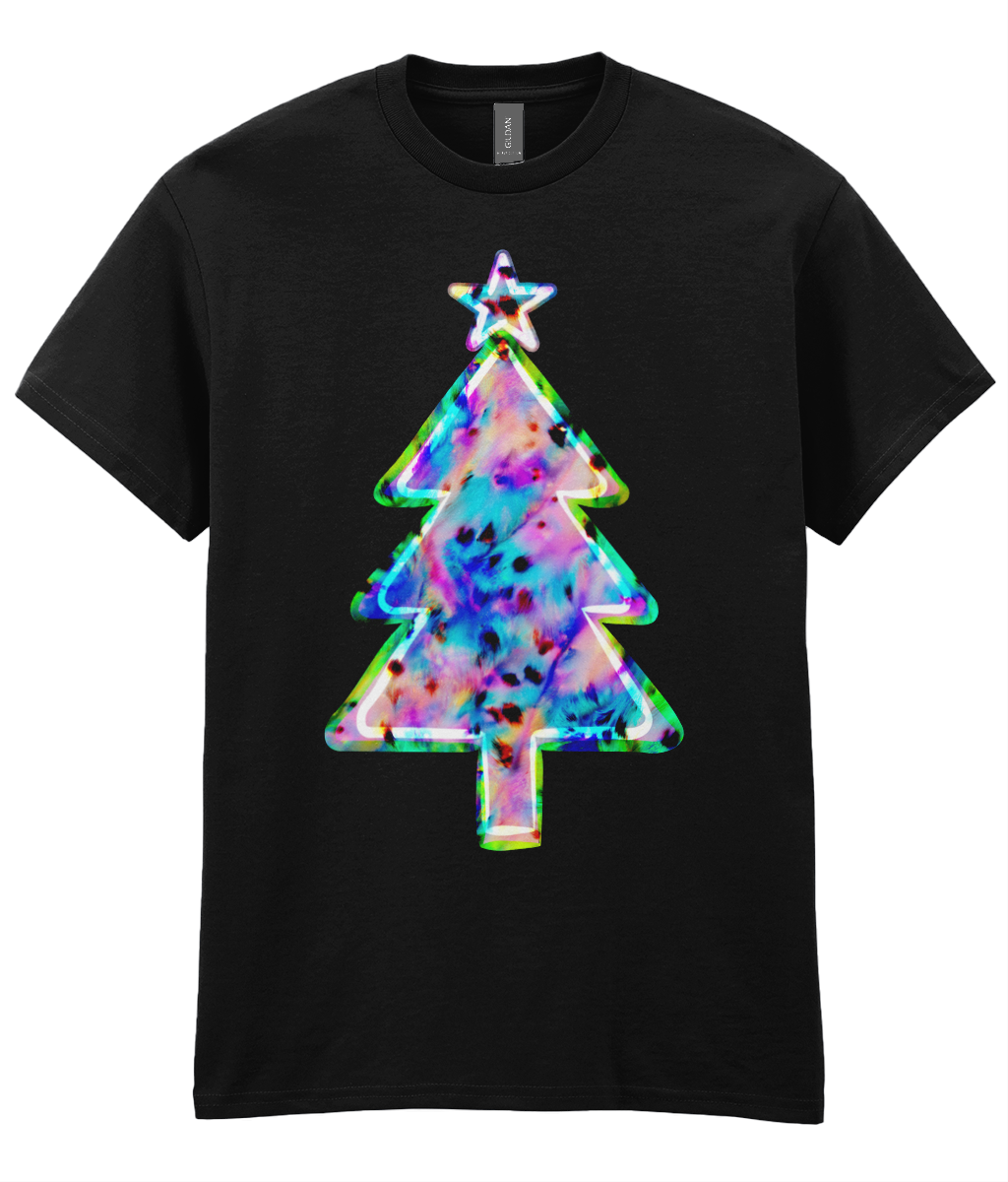 Leopard print tree: Hypercolour - Adults T-shirt