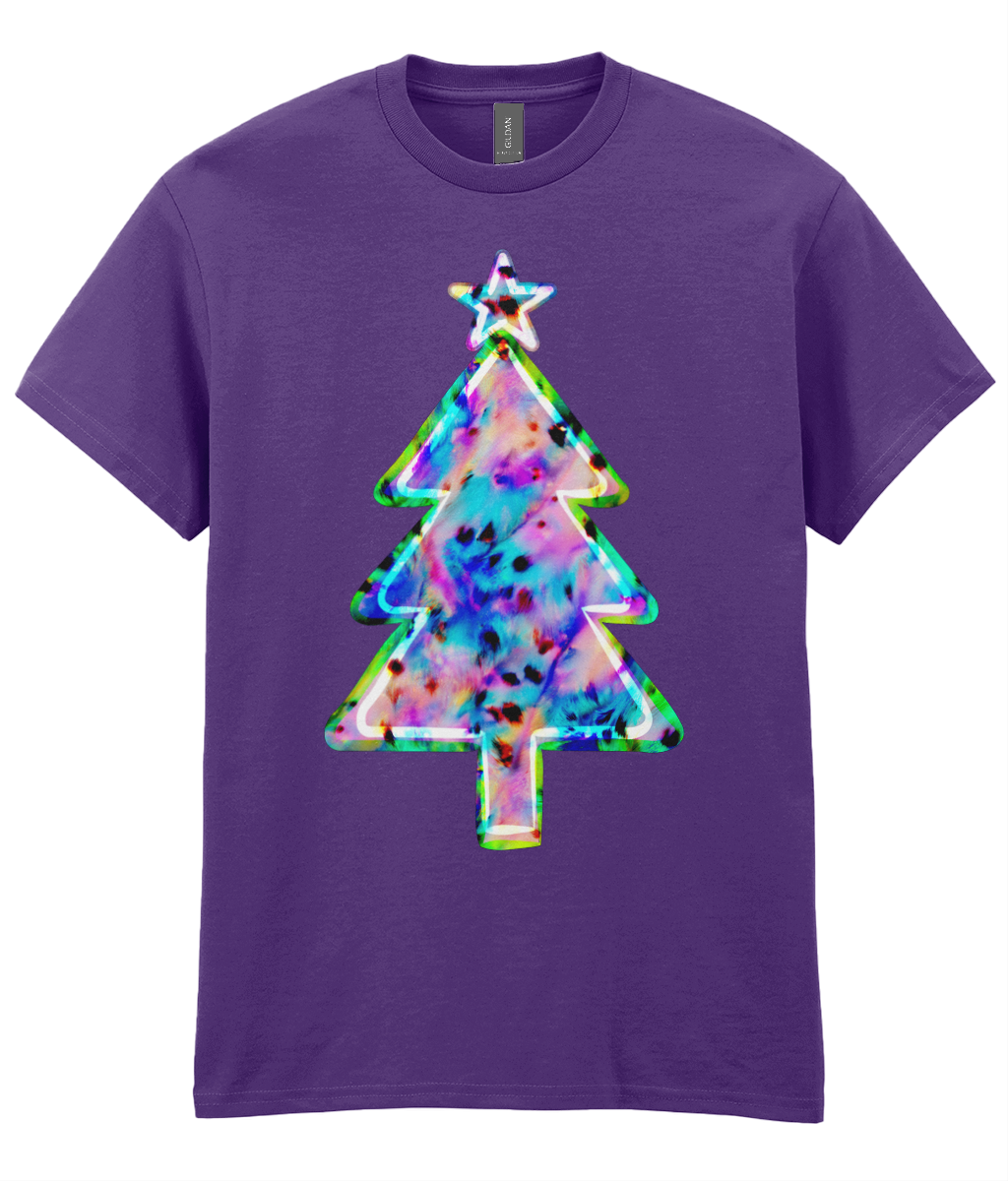Leopard print tree: Hypercolour - Adults T-shirt