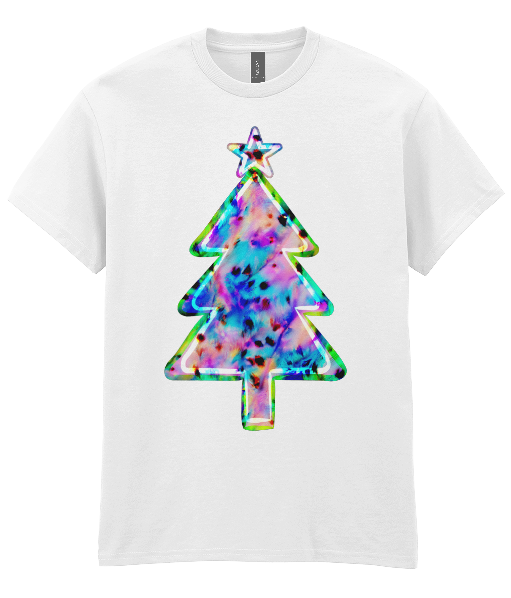 Leopard print tree: Hypercolour - Adults T-shirt