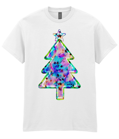 Leopard print tree: Hypercolour - Adults T-shirt