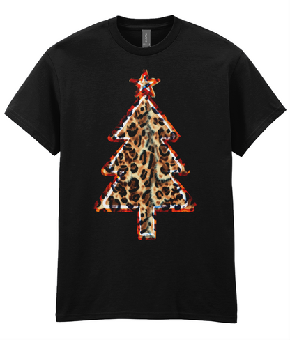 Leopard print tree: Natural - Adults T-shirt