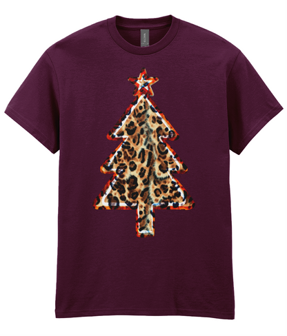 Leopard print tree: Natural - Adults T-shirt