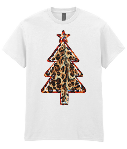 Leopard print tree: Natural - Adults T-shirt