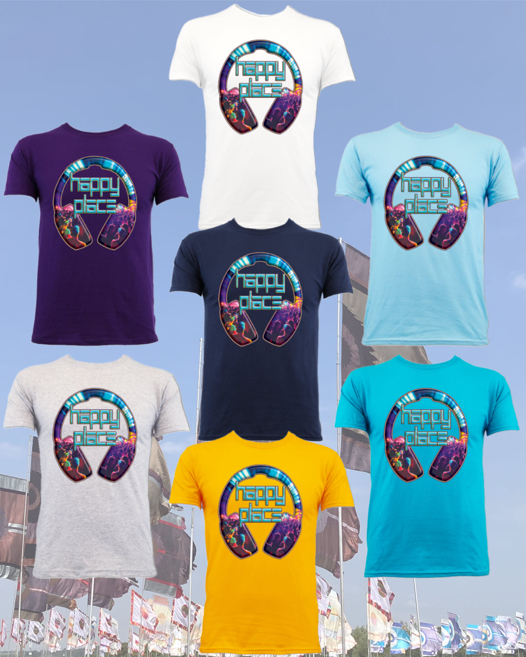 Happy Place Aqua - Adults T-shirt
