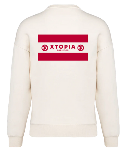 HX Nonesuch Red - Adults Off White Lux Sweatshirt