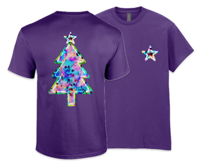 Leopard print tree: Hypercolour - Adults T-shirt