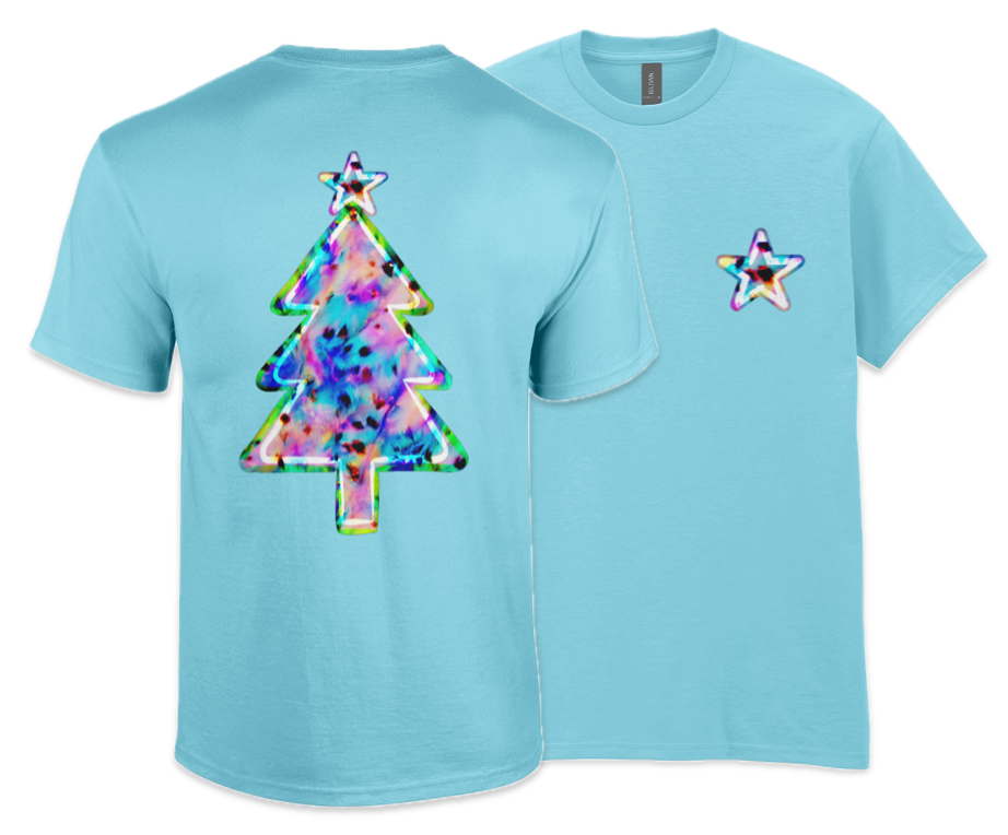 Leopard print tree: Hypercolour - Adults T-shirt