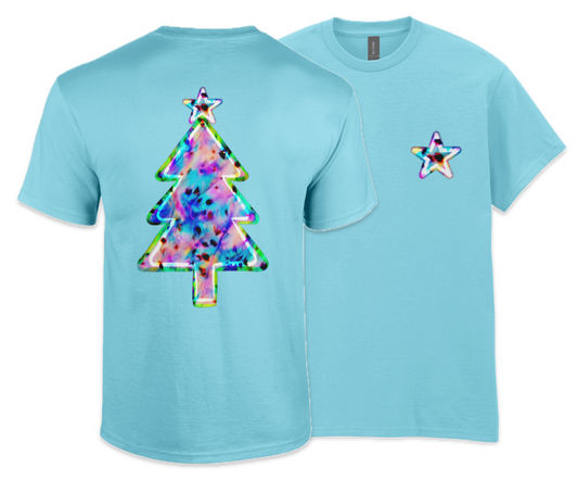 Leopard print tree: Hypercolour - Adults T-shirt