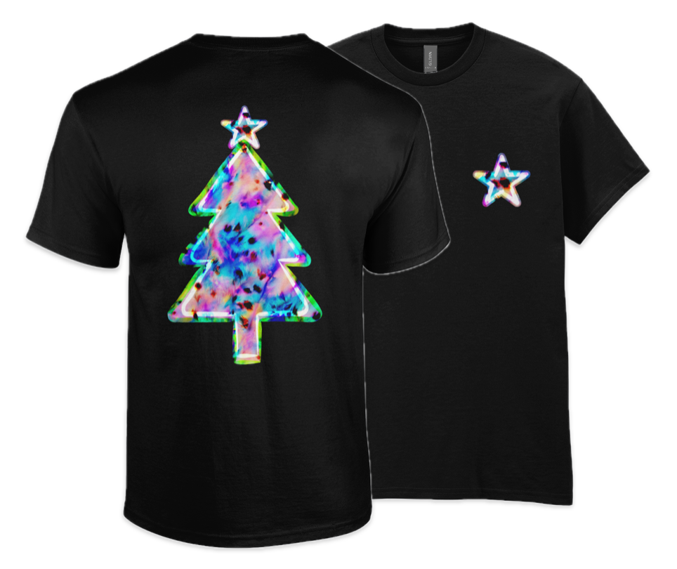 Leopard print tree: Hypercolour - Adults T-shirt