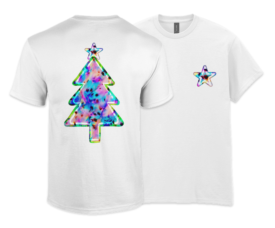 Leopard print tree: Hypercolour - Adults T-shirt