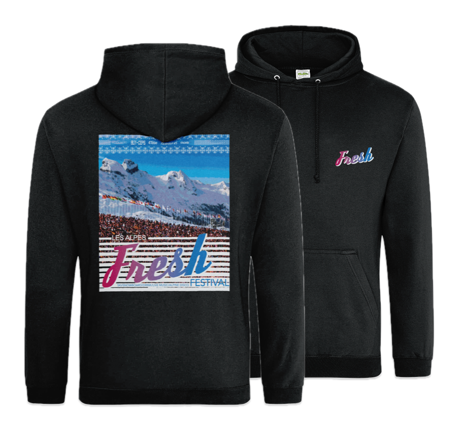 Fresh Ski Festival Adults Back Print Hoodie