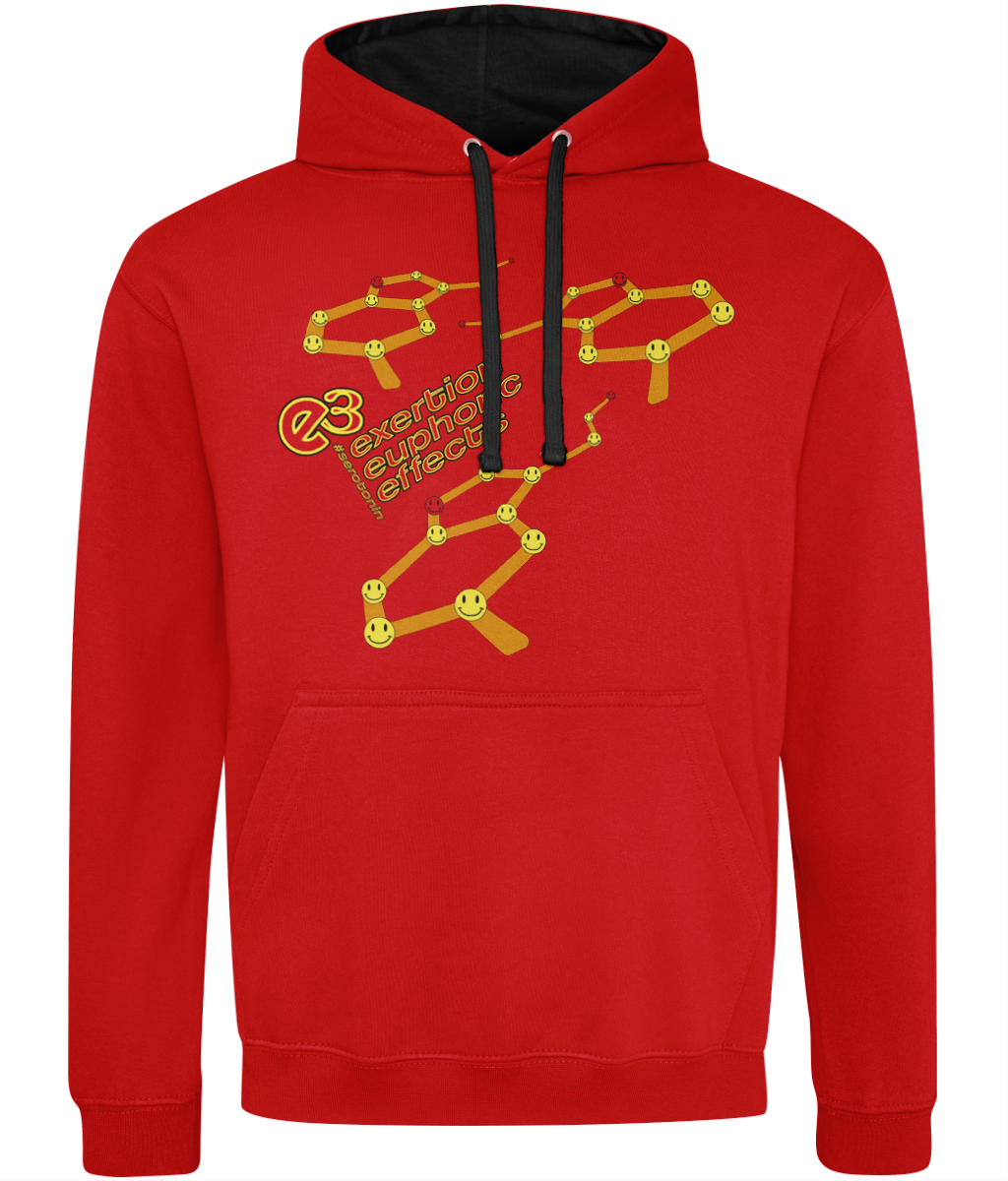 e3 serotonin smile red Adults Varsity Hoodie