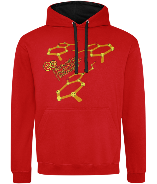 e3 serotonin smile red Adults Varsity Hoodie