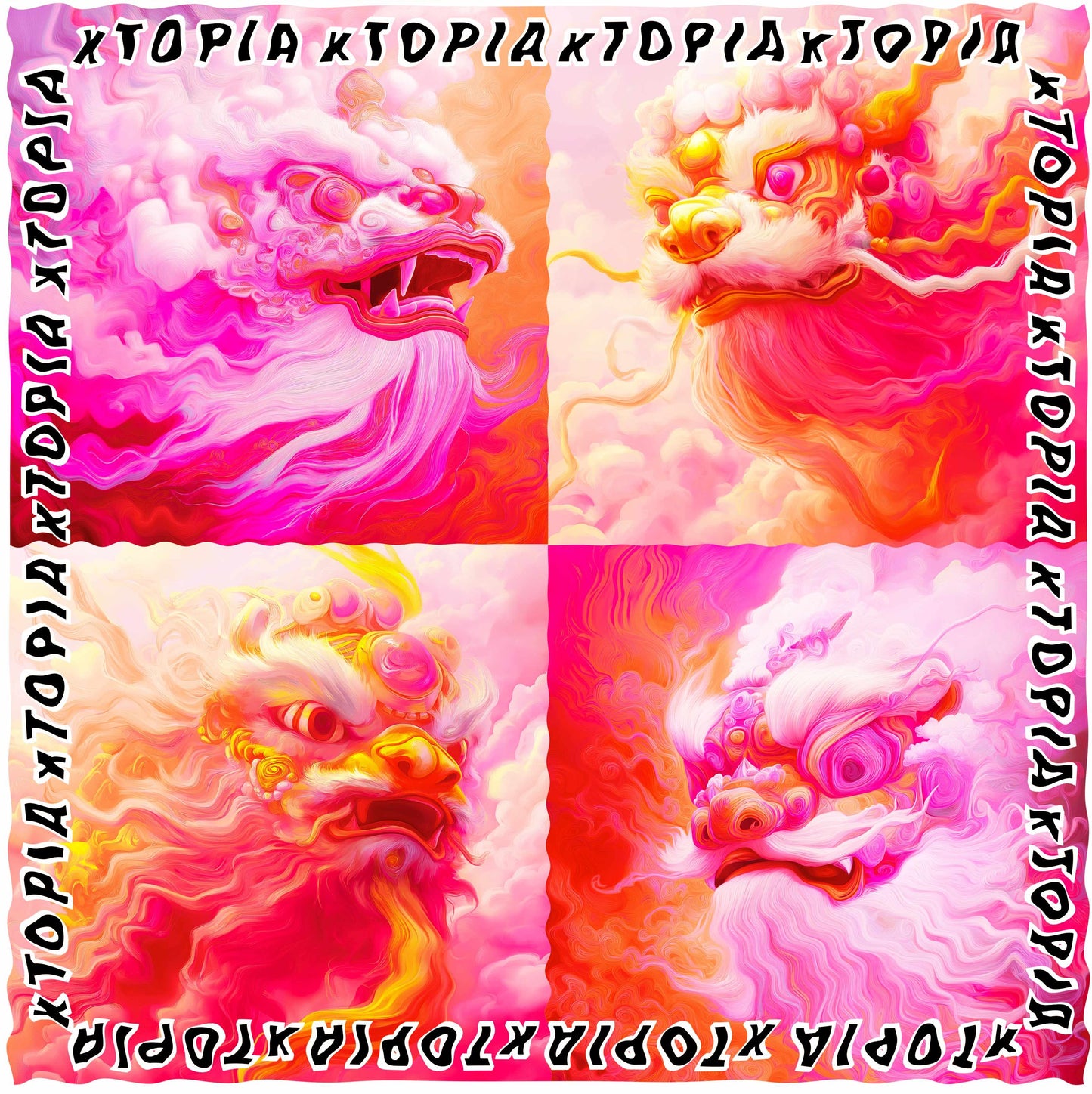 Psychedelic Lion Dance - Rhubarb and Custard - Adult T-shirt (Ltd-Ed)