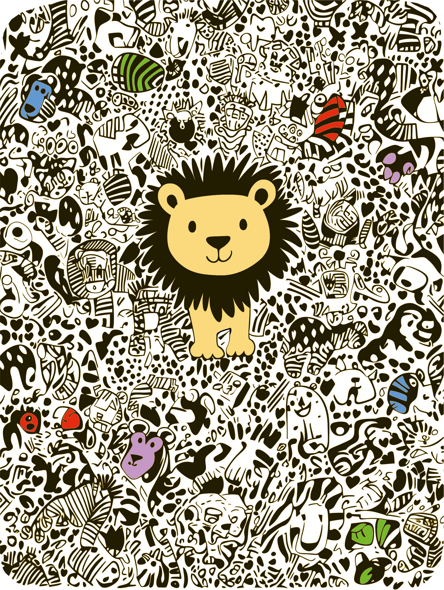 Lion Cub Doodle Baby Bodysuit