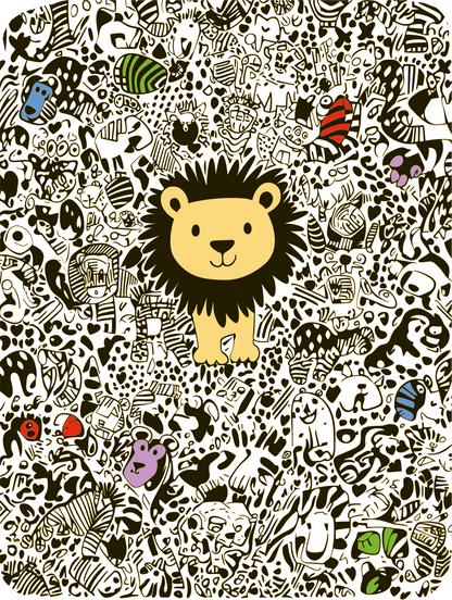 Lion Cub Doodle Baby Bodysuit