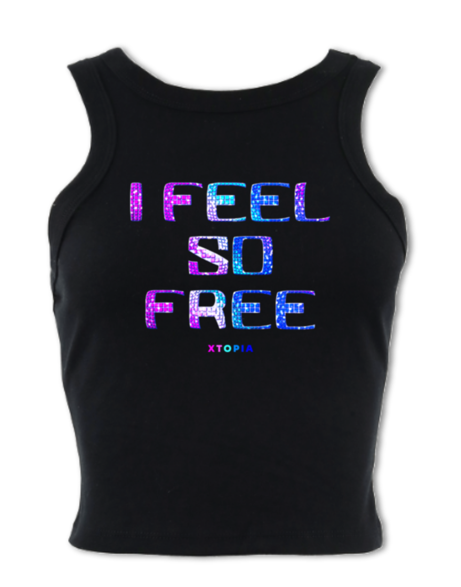 I Feel So Free (Blue Raspberry) - micro-rib racer tank
