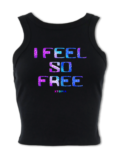 I Feel So Free (Blue Raspberry) - micro-rib racer tank