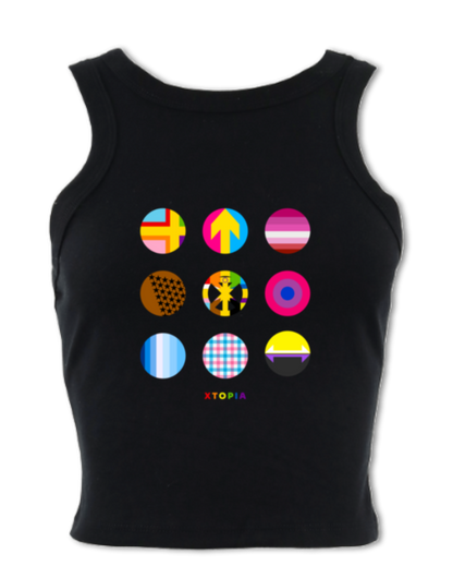 Pride Retro Spots - micro-rib racer tank