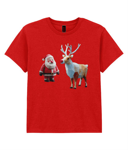 Isometric Xmas: Father Christmas and Rudolph - Child T-shirt