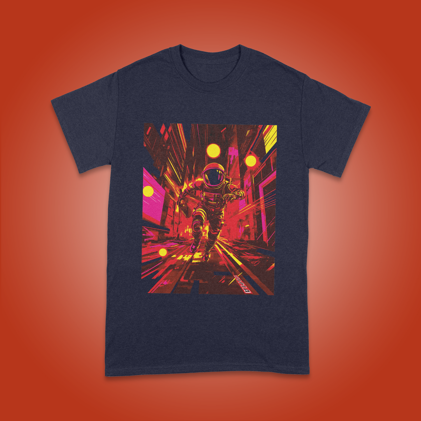 Dystopian Chase Adult T-shirt - Molten