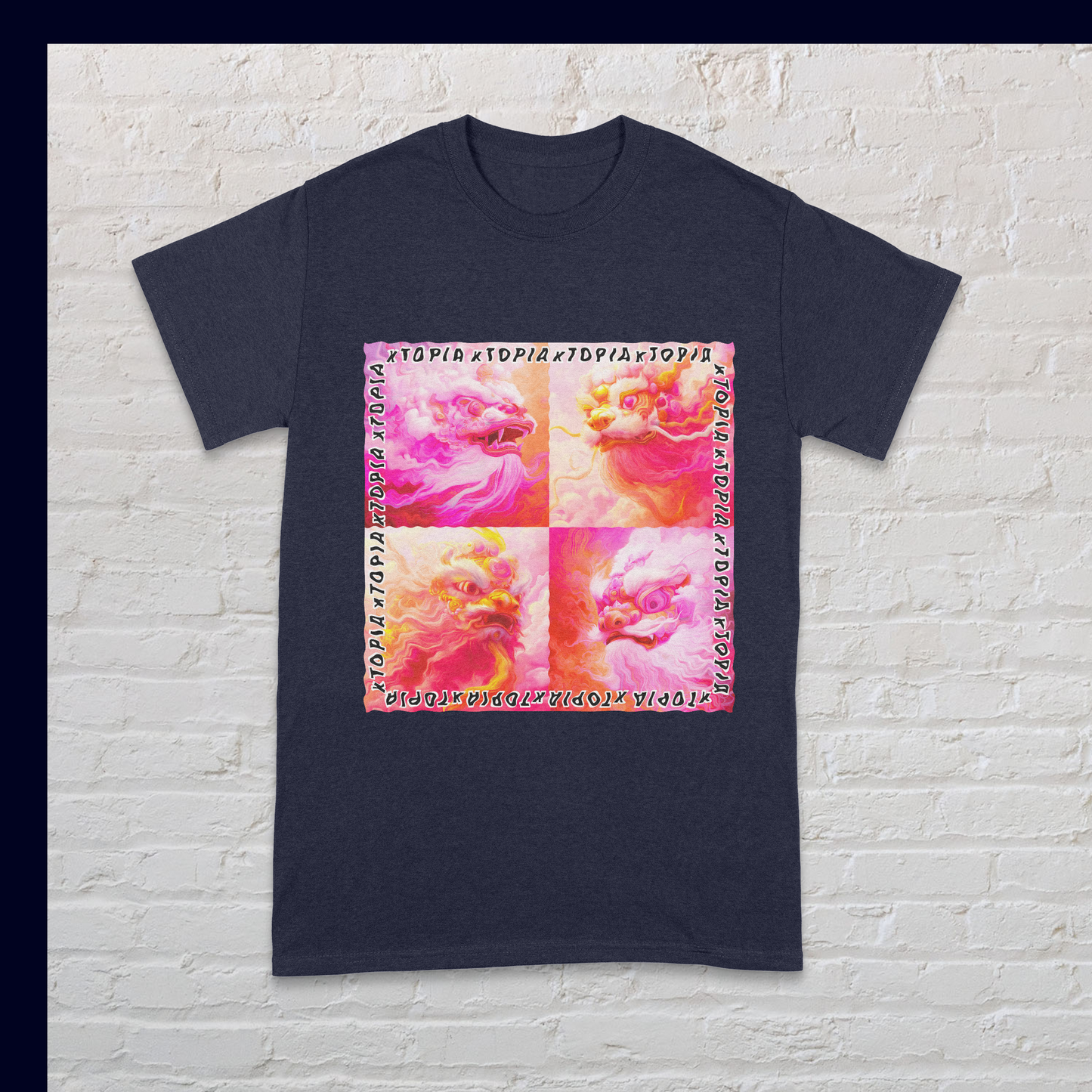 Psychedelic Lion Dance - Rhubarb and Custard - Adult T-shirt (Ltd-Ed)