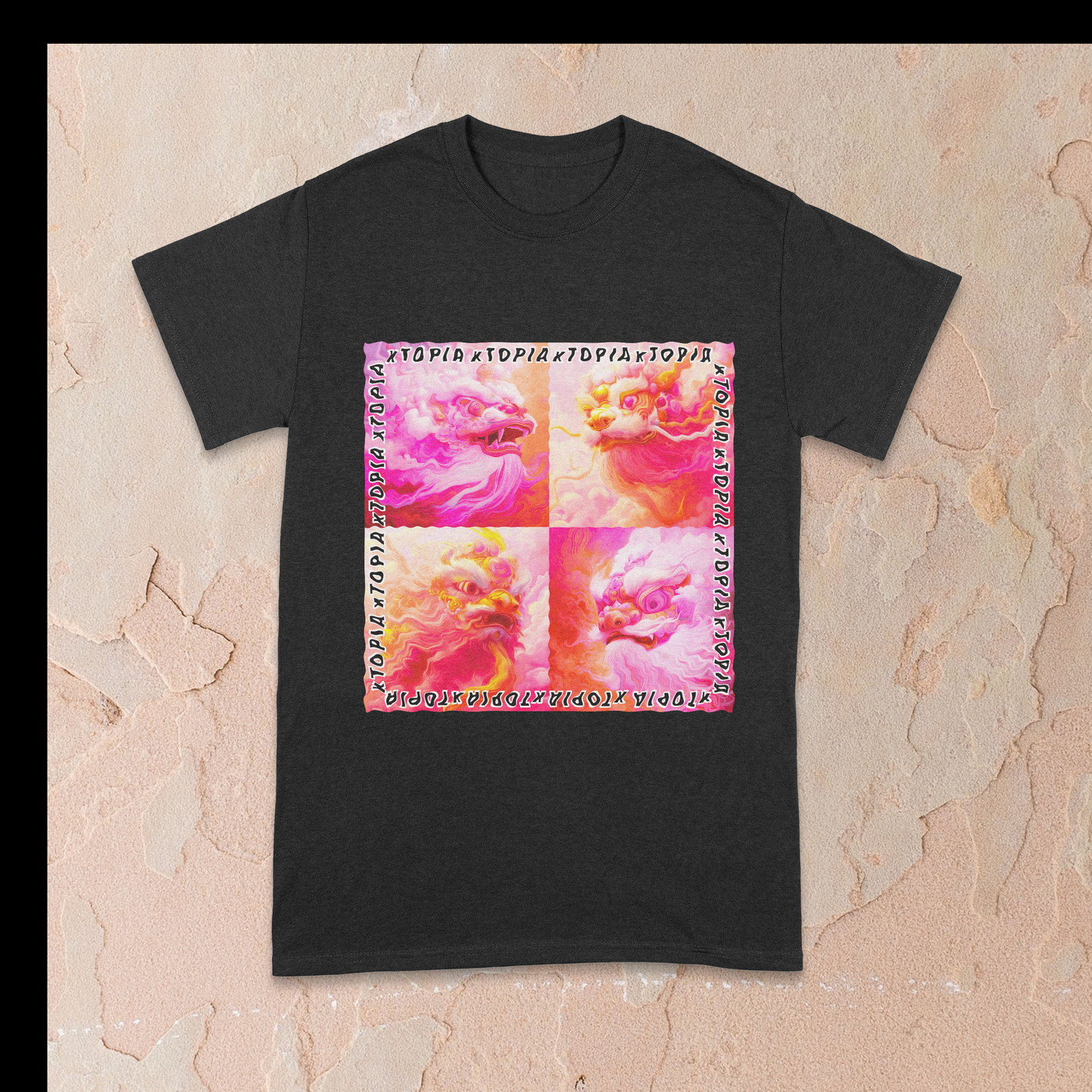 Psychedelic Lion Dance - Rhubarb and Custard - Adult T-shirt (Ltd-Ed)