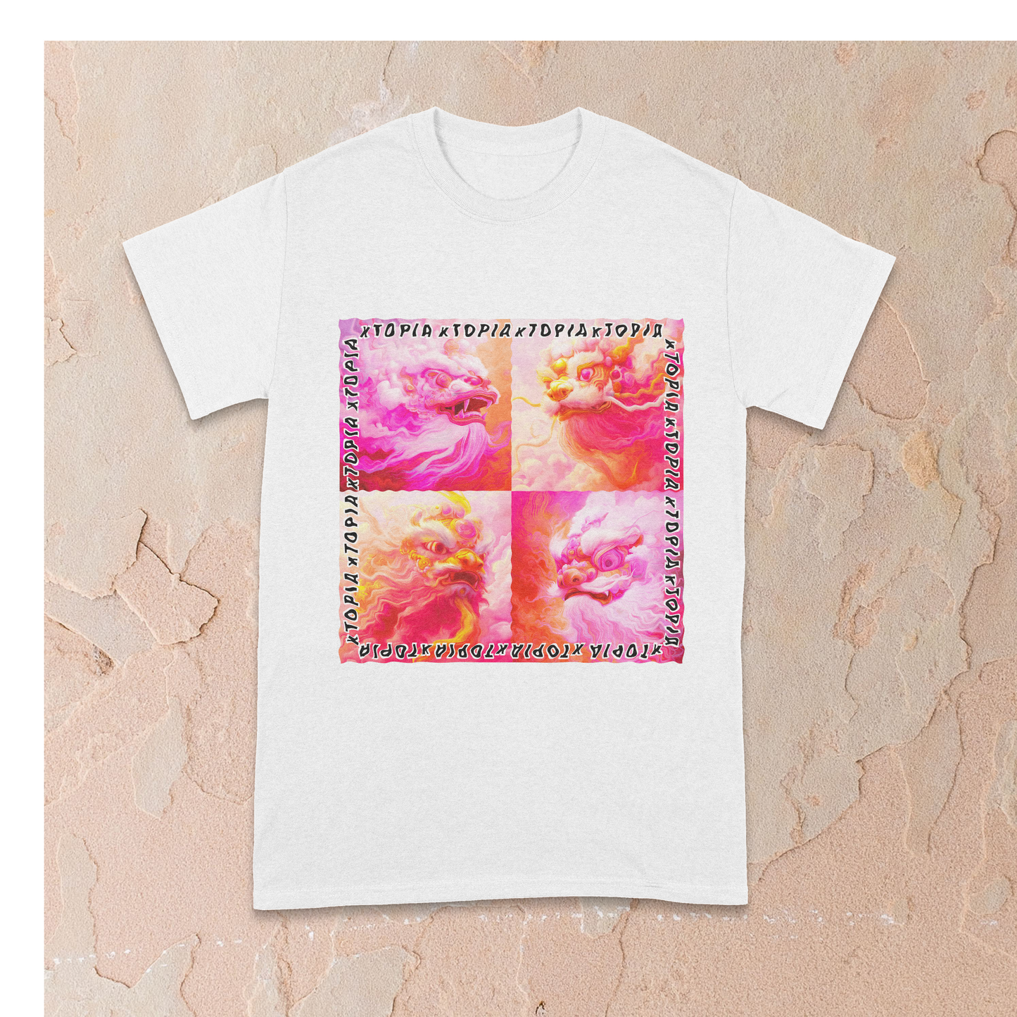 Psychedelic Lion Dance - Rhubarb and Custard - Adult T-shirt (Ltd-Ed)