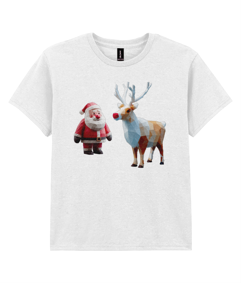 Isometric Xmas: Father Christmas and Rudolph - Child T-shirt