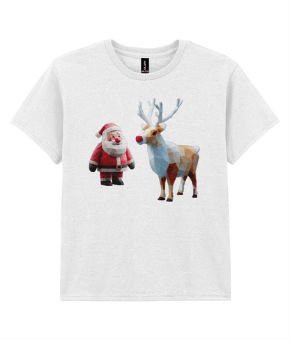 Isometric Xmas: Father Christmas and Rudolph - Child T-shirt